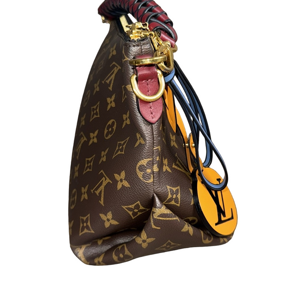 Louis Vuitton Brown Monogram Shoulder Bag with Red and Gold Accents - Picture 4 of 9